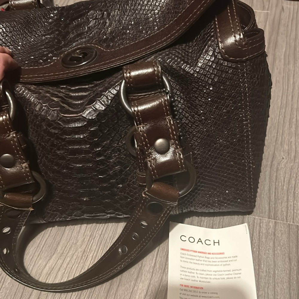 Rare Coach Python Embossed Leather Bag - image 3